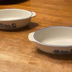 Vintage Set of 2 Pfaltzgraff USA YORKTOWNE  AU GRATIN  casserole dishes 9”x5”x2”